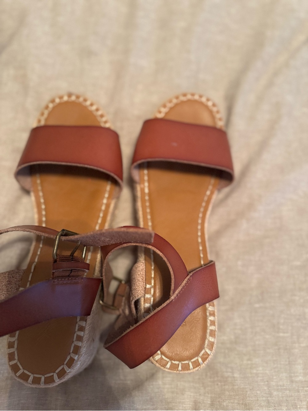 Universal Thread Brown Leather Ankle-Strap Sandals - Picture 4 of 6